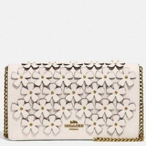 Callie foldover chain clutch with floral applique sale